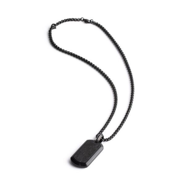 Volltitan-Halskette mit schwarzem Finish und Forged Carbon - Imperium Black Carbon